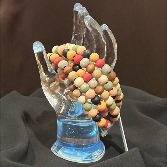 Five Strand Wood Beaded Stretch Bracelet In Fall Colors, NWT - Picture 8 of 11